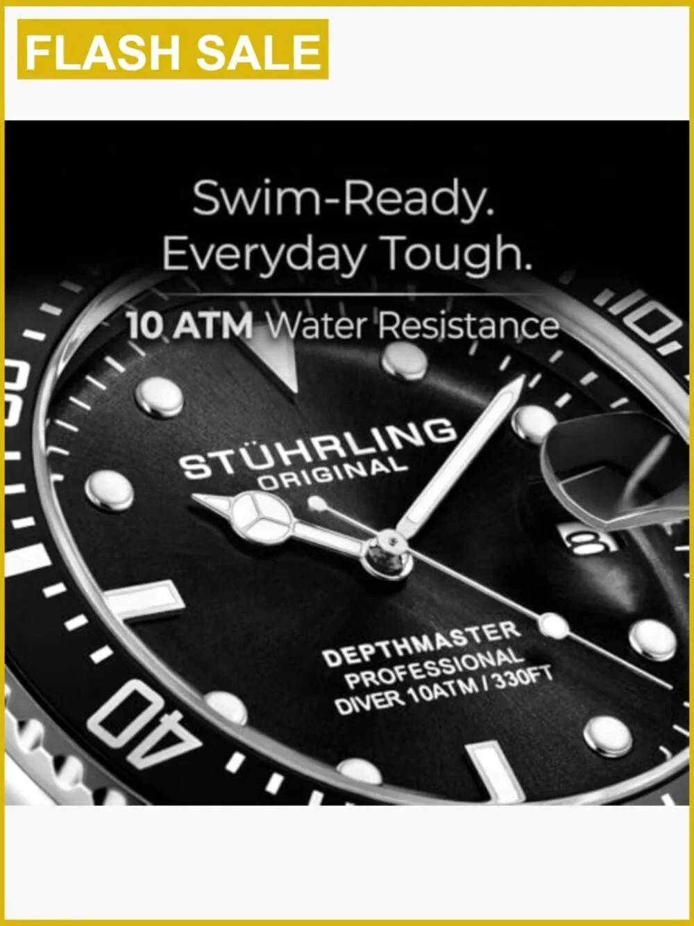 Men's 42mm Dive Watch Stainless Steel Rubber Strap Japanese Quartz Sport